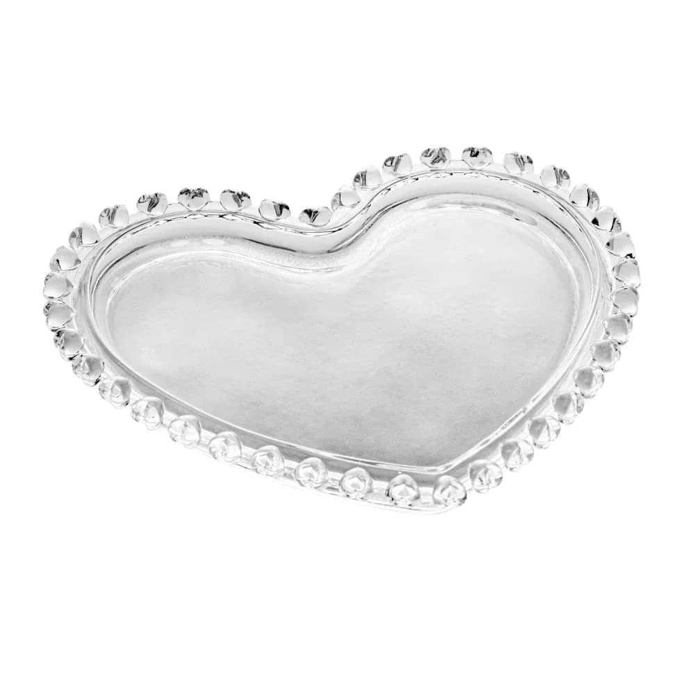 Prato de Coração Cristal — Sobremesa 18cm - Lyor