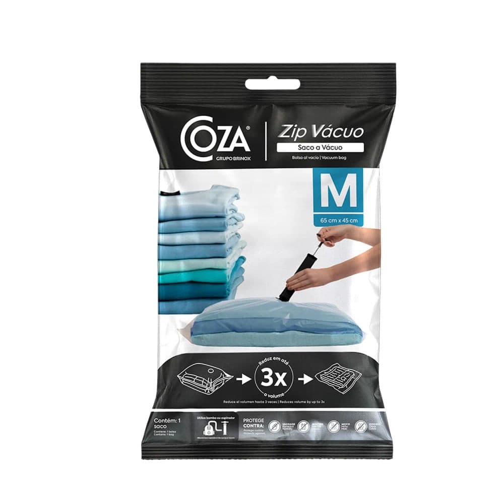 Saco a Vácuo Zip m 65x45cm - Coza