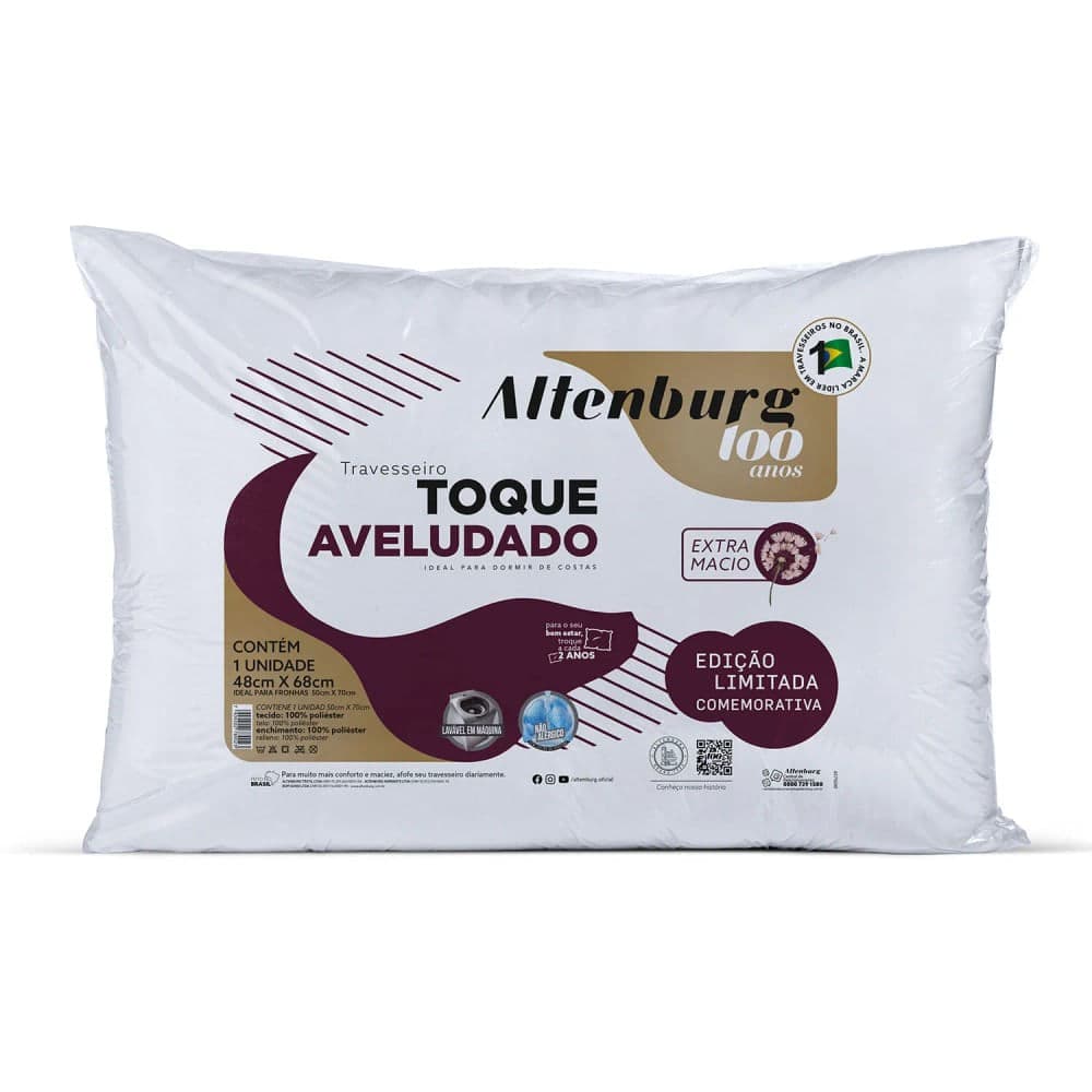 Travesseiro Aveludado 48x68cm - Altenburg