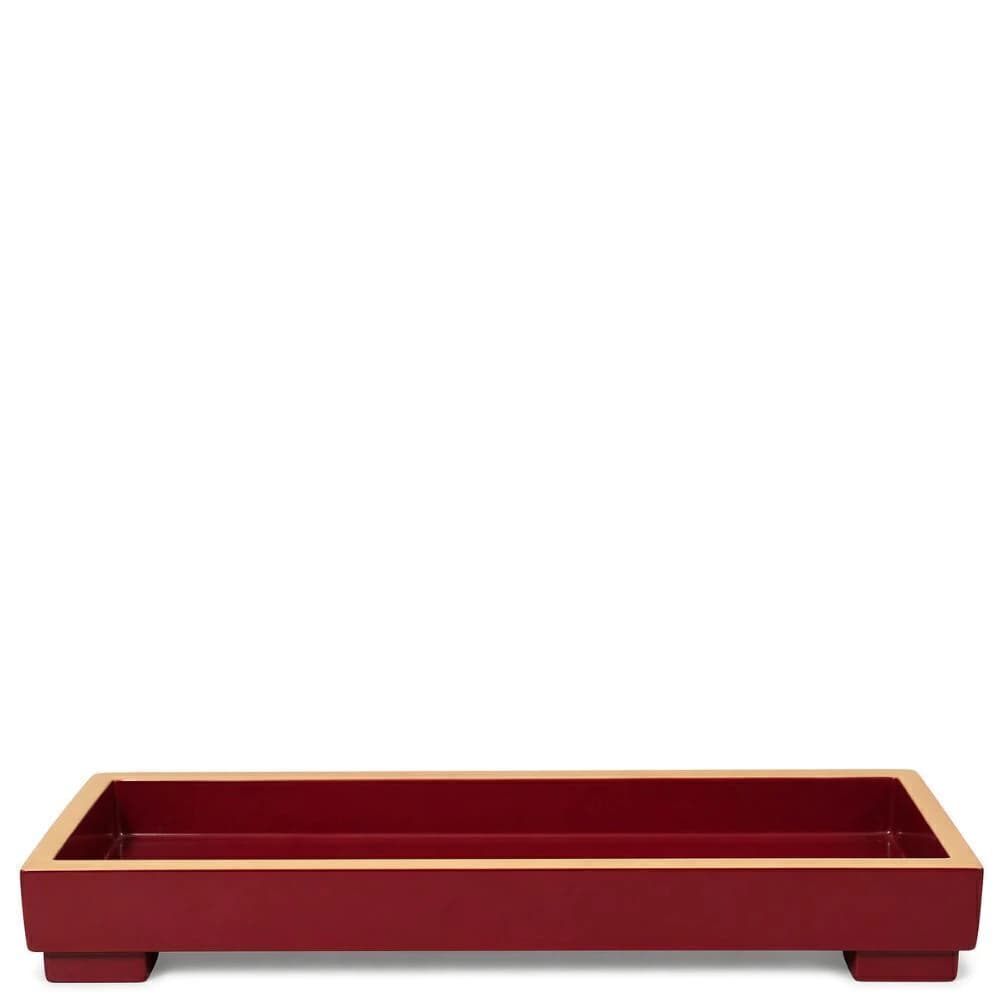 Bandeja para Lavabo de Madeira Laca Bordô 27x10cm