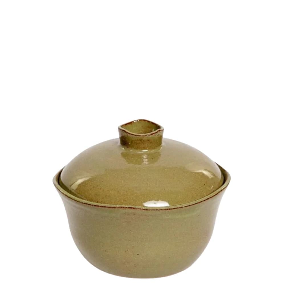 Bomboniere de Cerâmica Verde Oliva 14x8cm