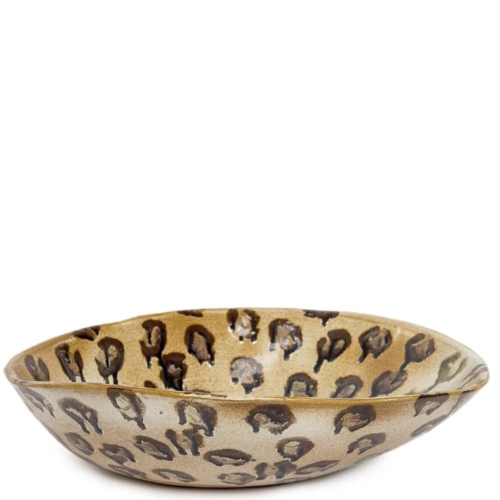 Centro de Mesa de Cerâmica Leopardo 38x44x12cm