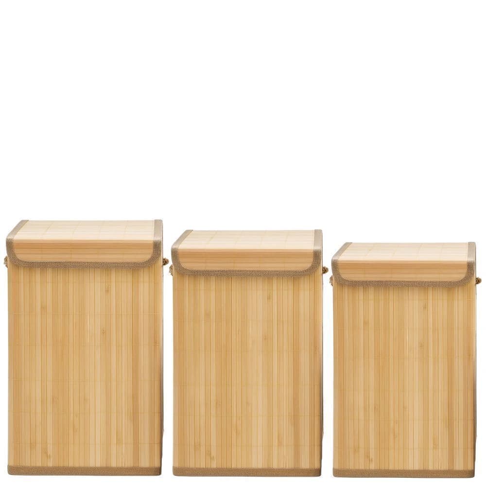 Cesto Organizador de Bambu Alto 3pçs