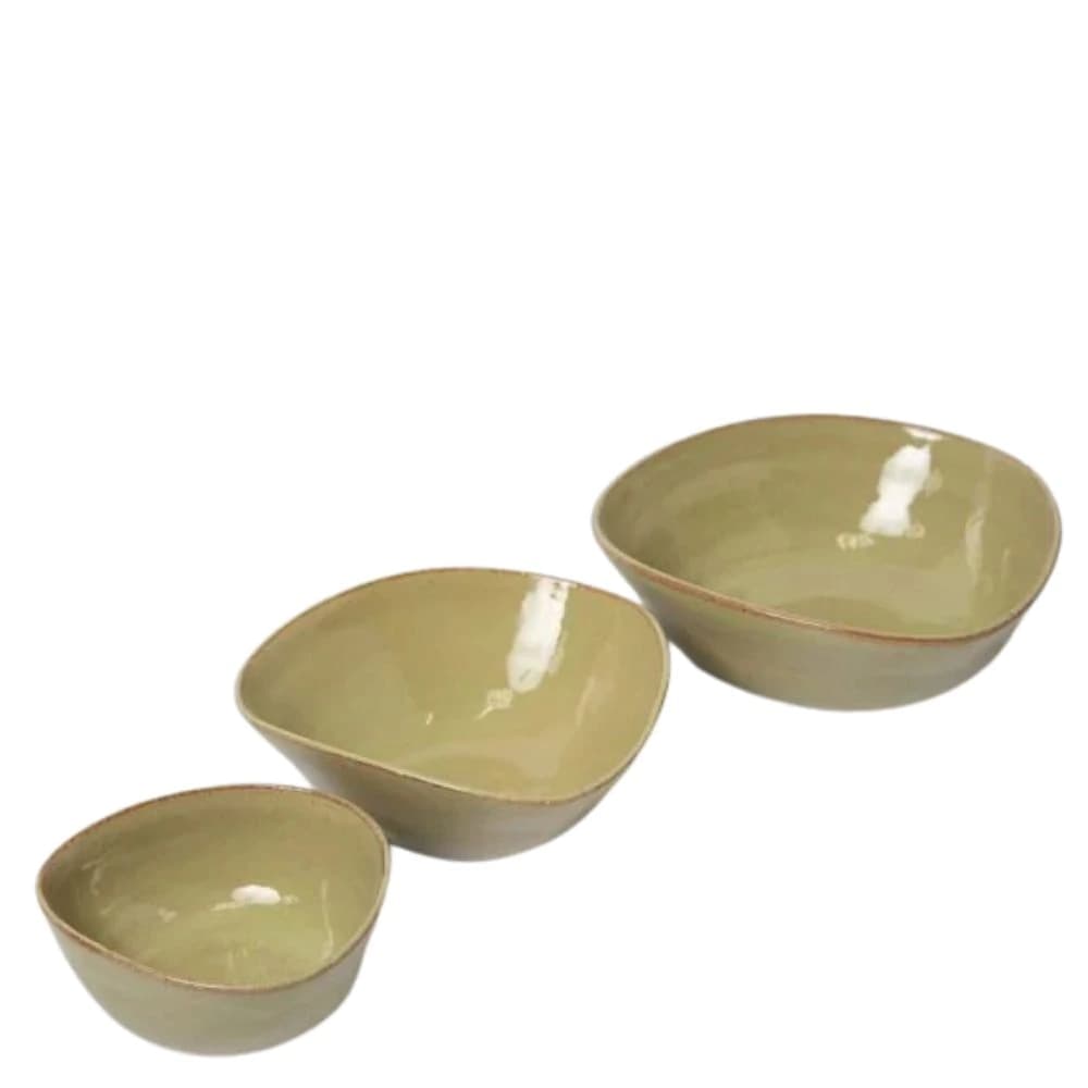 Conjunto de Bowls de Cerâmica Vede Oliva 3pçs