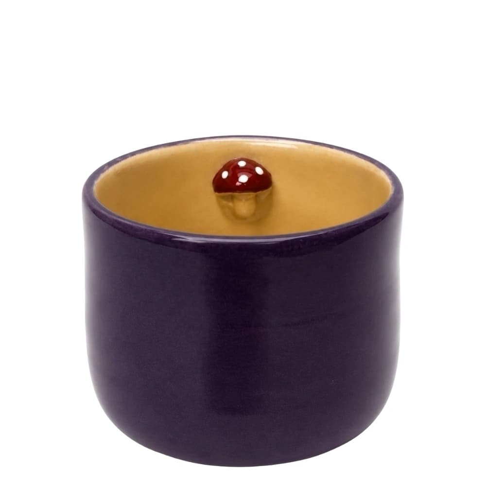 Copo de Cerâmica de Café Cogumelo Roxo