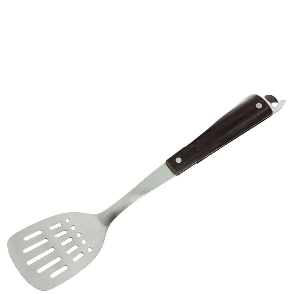 Espátula Vazada de Aço Inox Wood Collection 35cm
