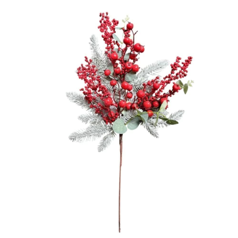 Galho Decorativo Berry Vermelho 64cm