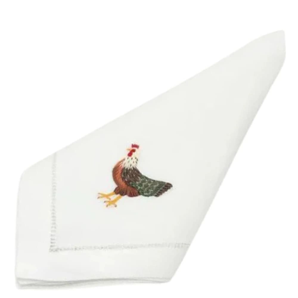 Guardanapo de Algodão Bordado Galo Henri 40cm