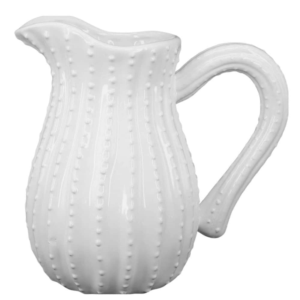Jarra de Cerâmica Decorativa Branca 22x14cm