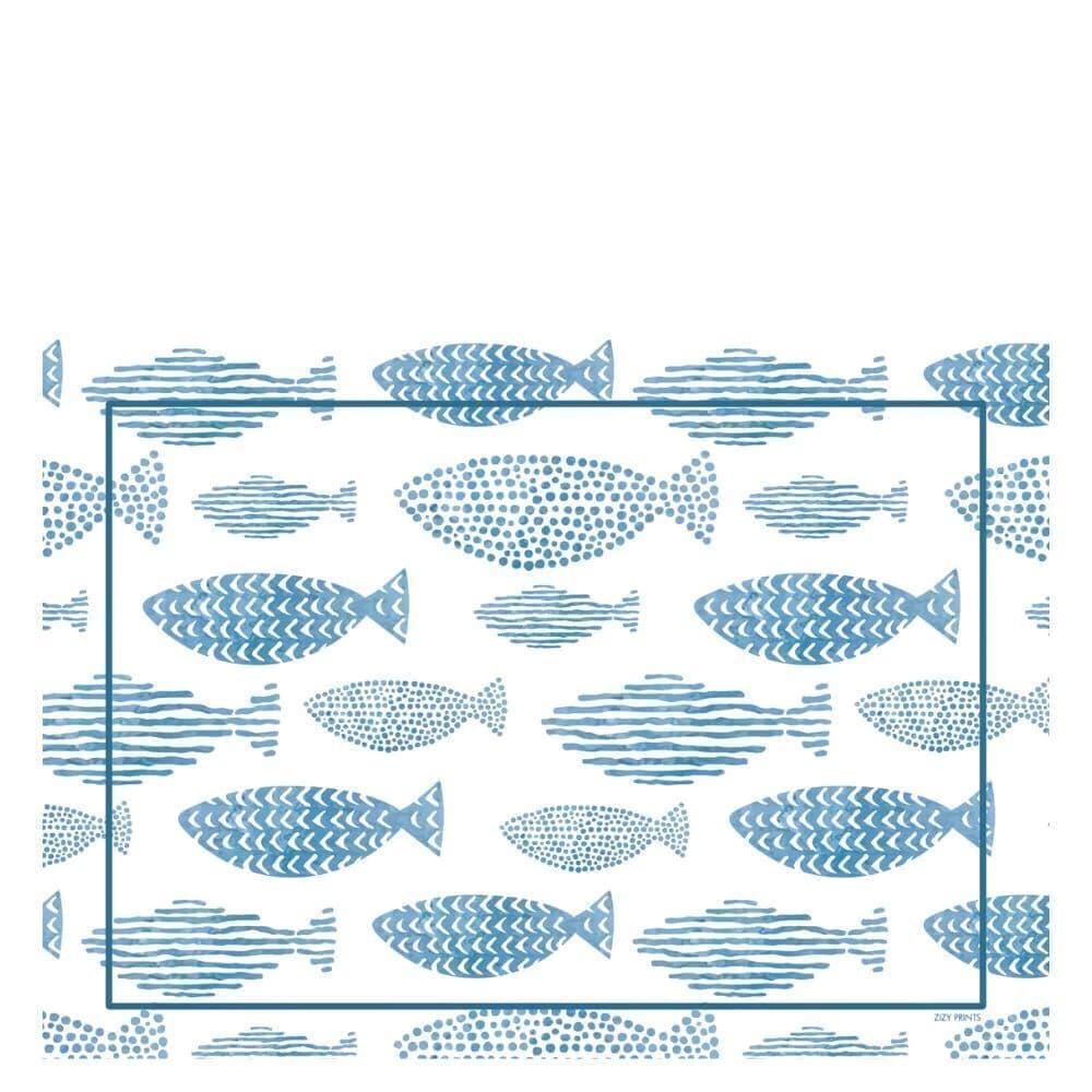 Jogo Americano de Papel Peixes 48x34cm 12pçs