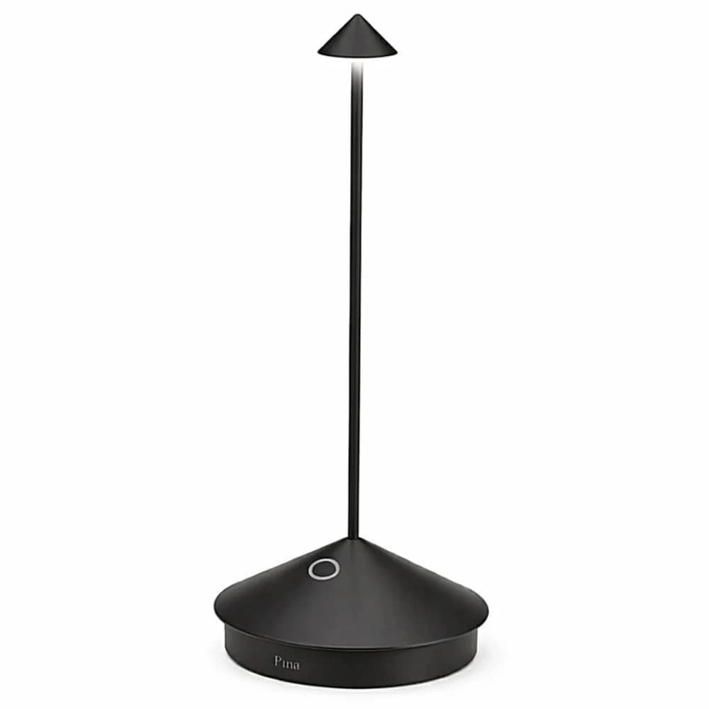 Luminaria de Mesa Zafferano Pina Pro Preta 29cm