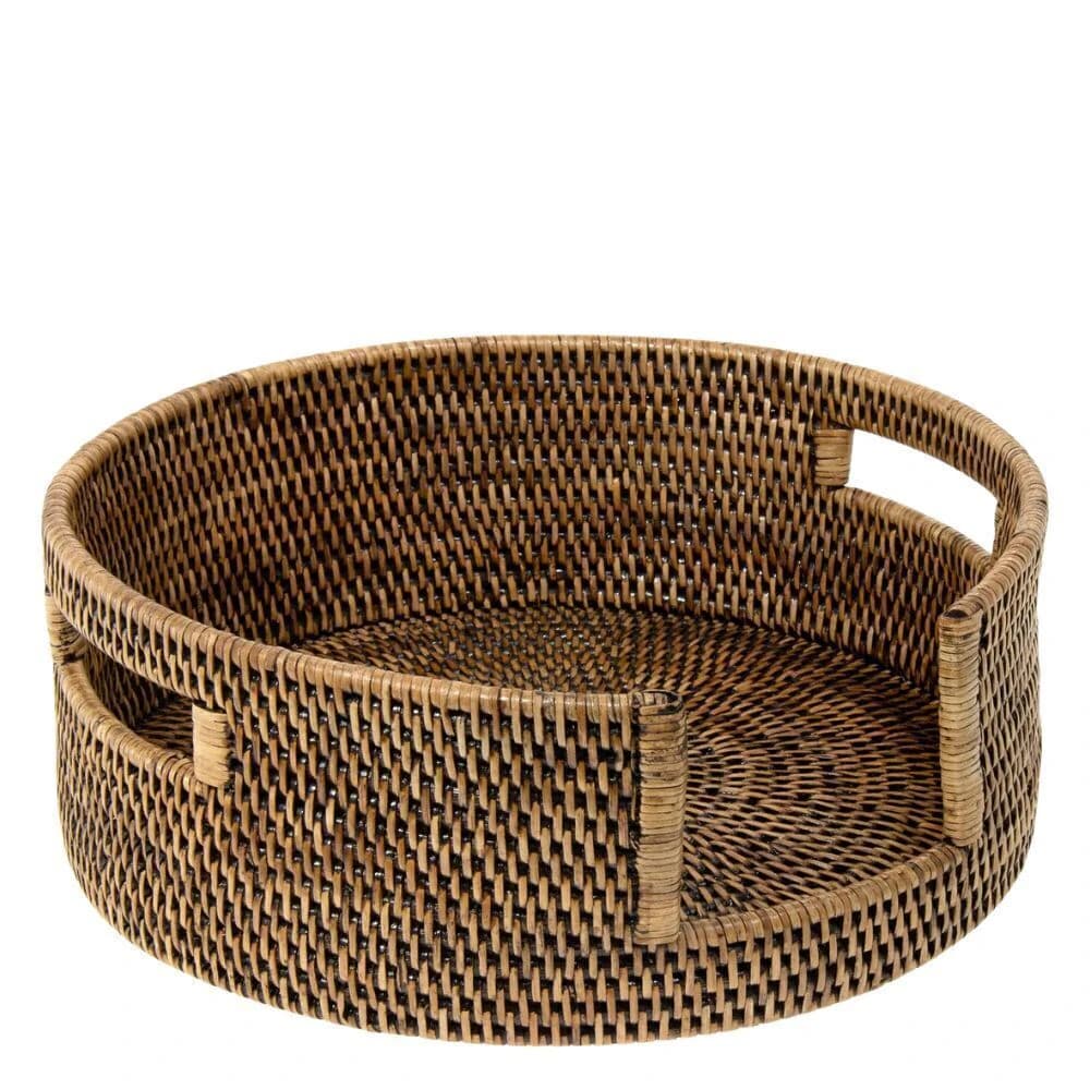 Organizador de Pratos de Rattan 30x12cm