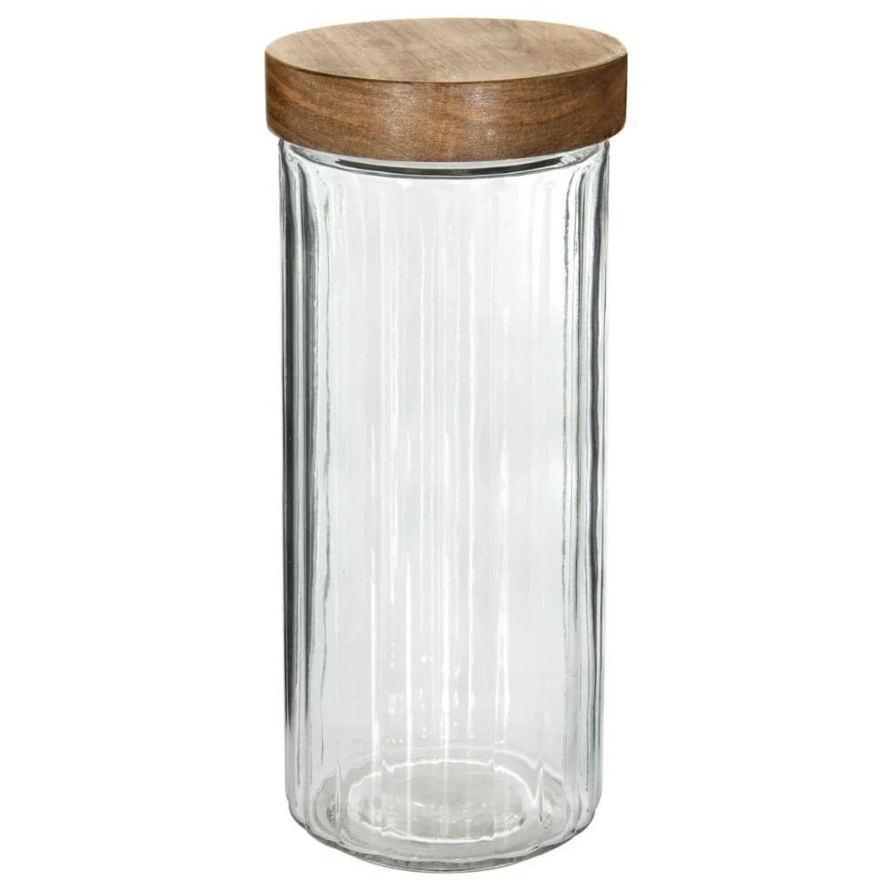 Pote Hermético de Vidro e Tampa de Madeira 2,3l