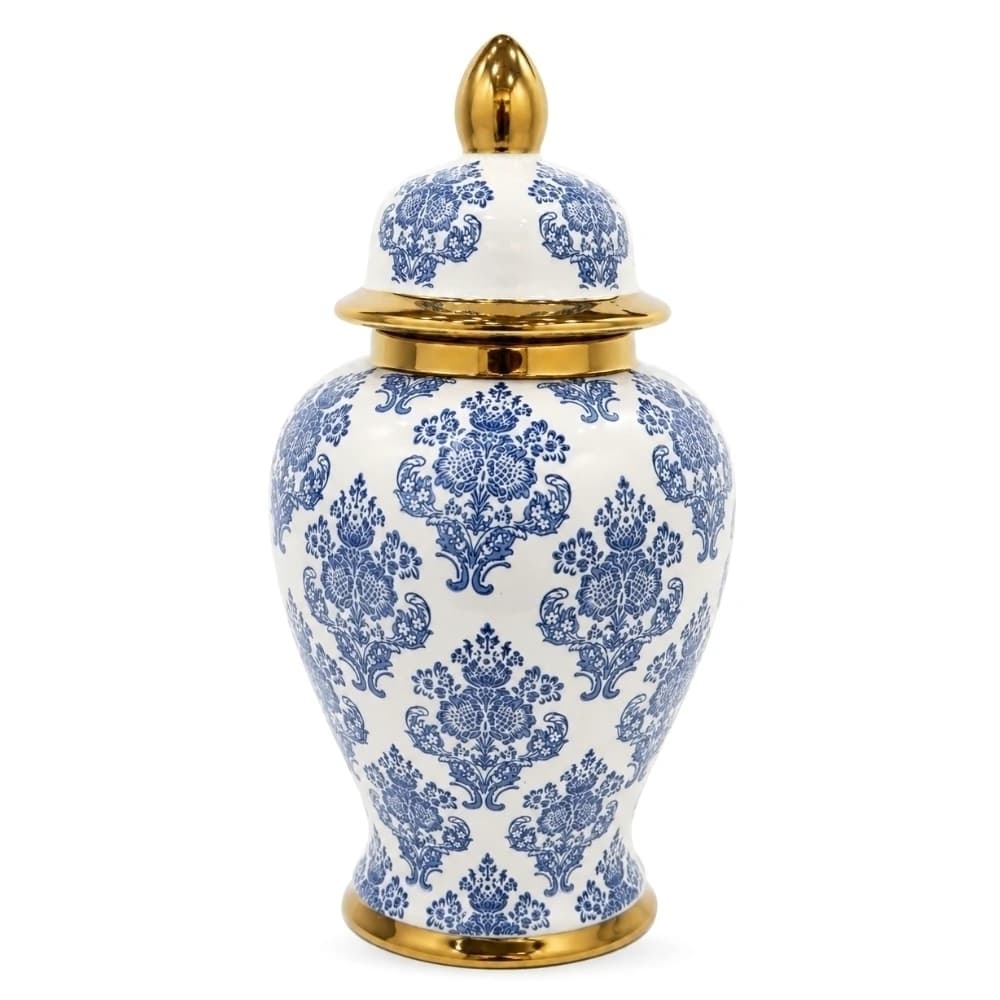 Potiche de Porcelana Arabesco Português 40x20cm