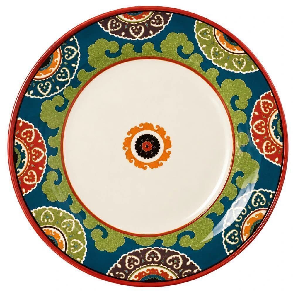 Prato Raso de Cerâmica Jaipur Azul 27cm