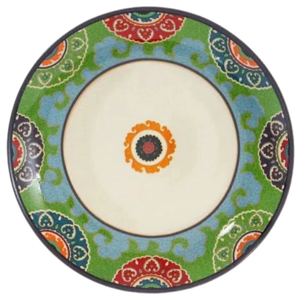 Prato Raso de Cerâmica Jaipur Verde 27cm