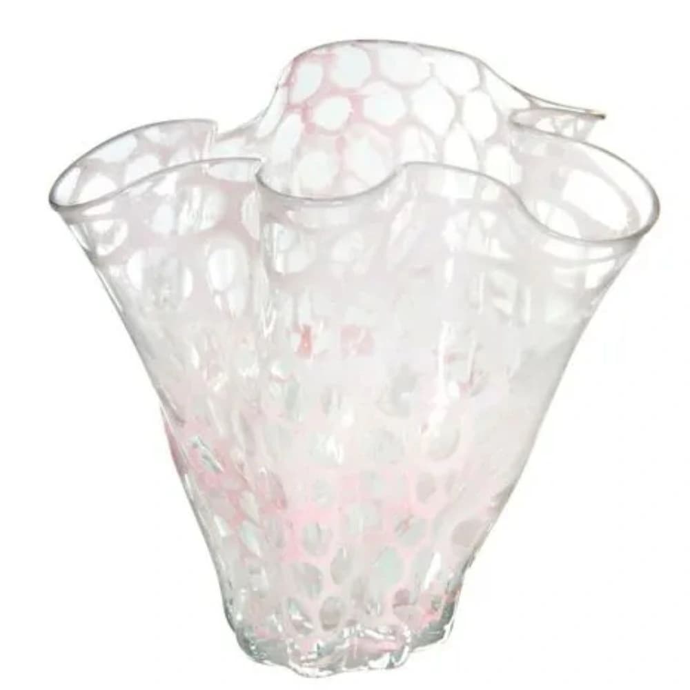 Vaso de Vidro Fluir Branco 22x23cm