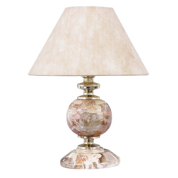 Abajur Bege Porcelanato e Tecido Espaço Luz