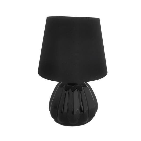 Abajur Pudim Preto Cerâmica E27 com Cúpula Espaço Luz
