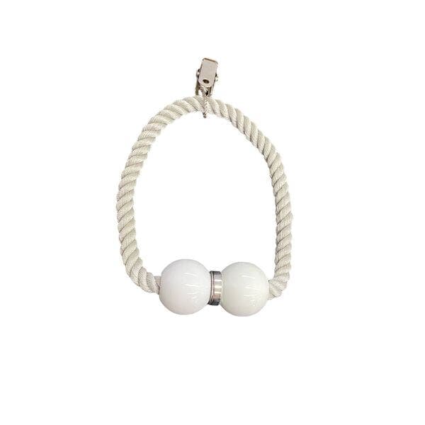 Abraçadeira Bola para Cortina com Imã Cinza 35cm Luba