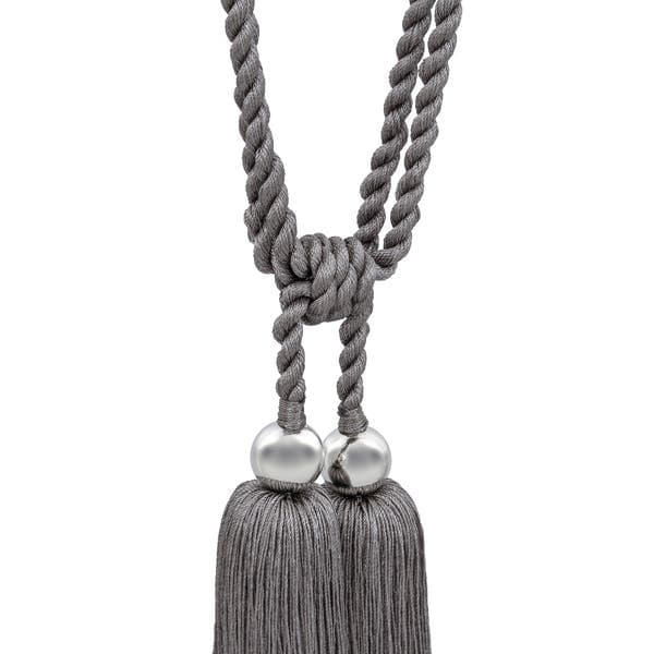Abraçadeira de Cortina Grafite Duplo Bola ABS 45cm