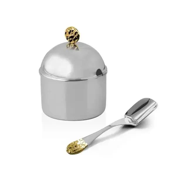 Açucareiro NOCC com Colher e Detalhes em Ouro 24K Riva