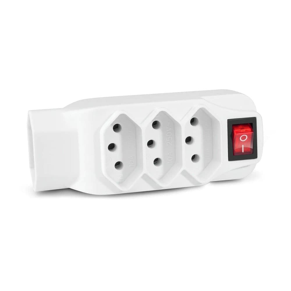 Adaptador de Tomada L 4 Saídas Branco Wi246 - Multi