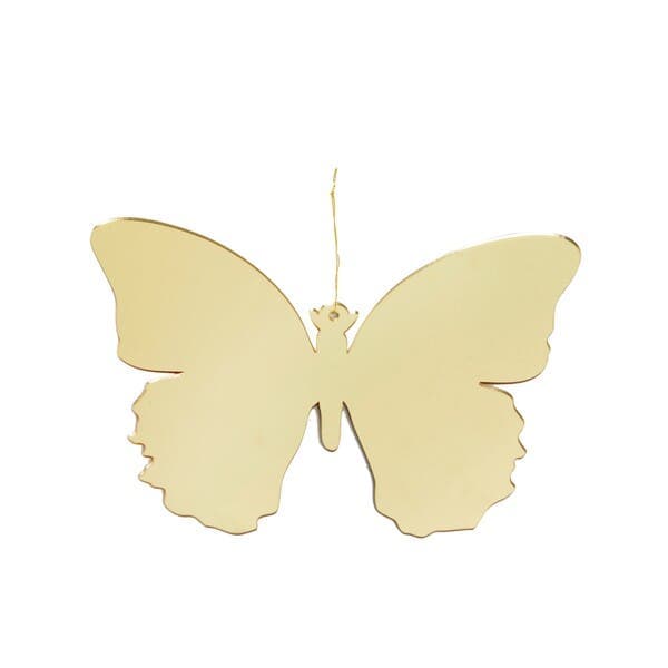 Adorno Borboleta para Árvore Plástico Ouro 17x28cm Cromus