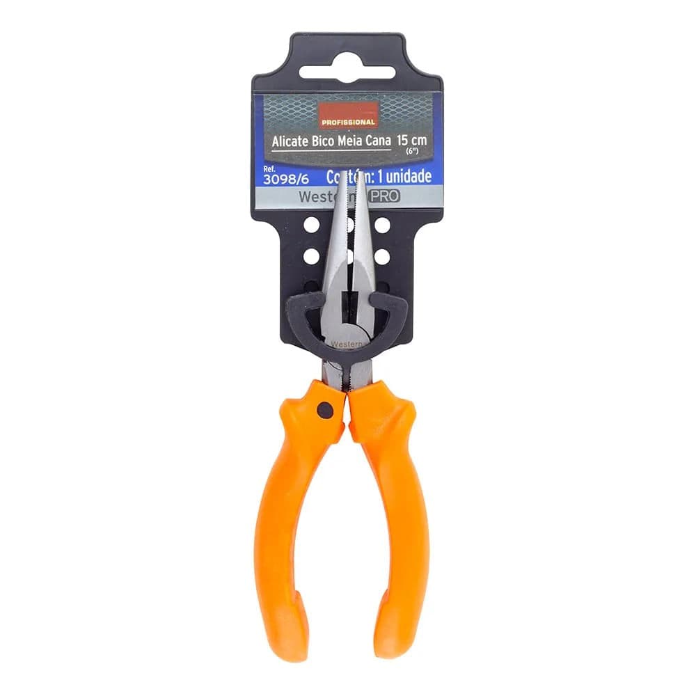 Alicate de Bico Meia Cana 15cm Laranja - Western
