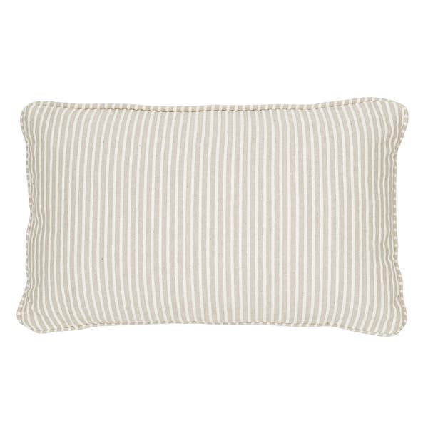 Almofada Retangular Benisa Algodão Bege e Branca 30x50cm