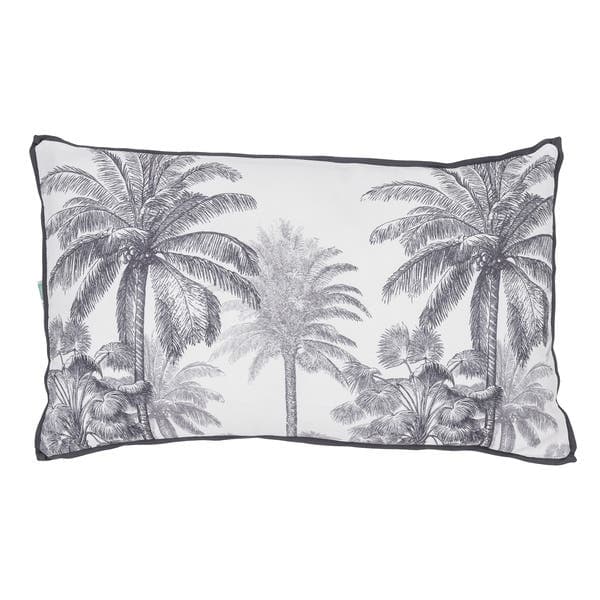 Almofada Retangular Jungle Poliéster e Algodão Preto 30x50cm