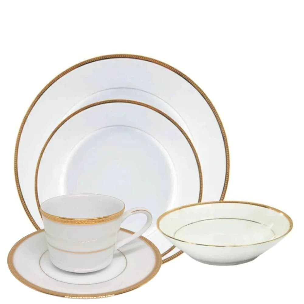 Aparelho de Jantar de Porcelana Noritake Toorak Gold 24pçs
