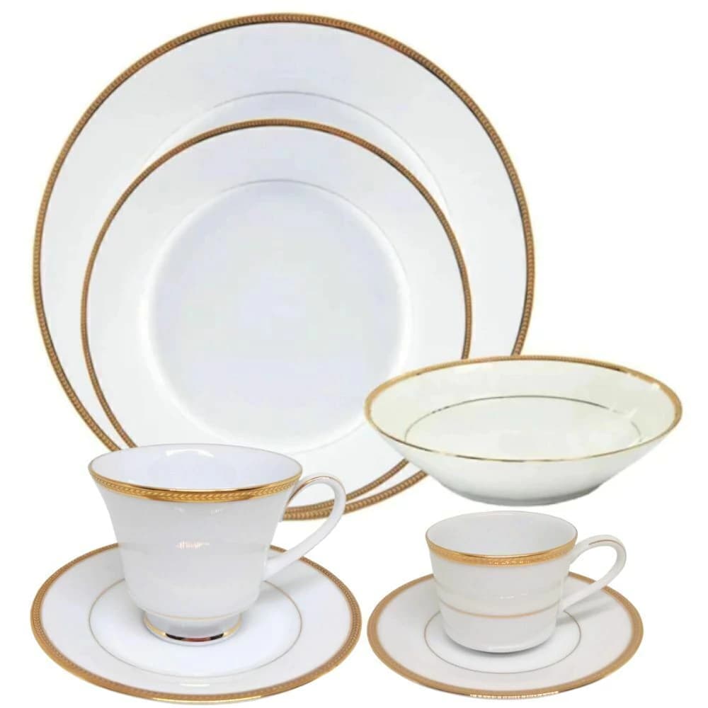 Aparelho de Jantar de Porcelana Noritake Toorak Gold 30pçs