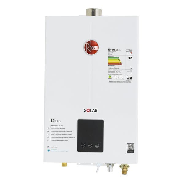 Aquecedor de Água a Gás Rheem 12L/min GLP Branco Digital