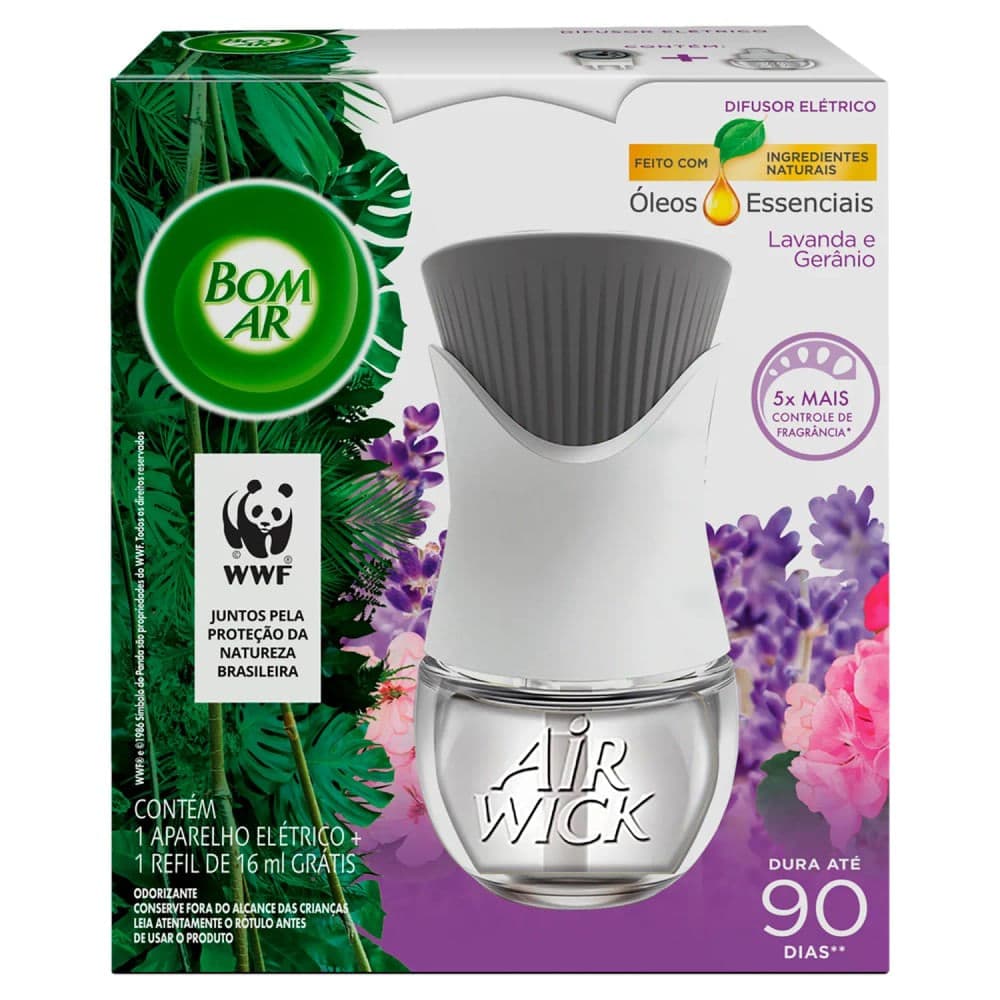 Aromatizador Elétrico Lavanda Aparelho e Refil 16mL - Bom Ar