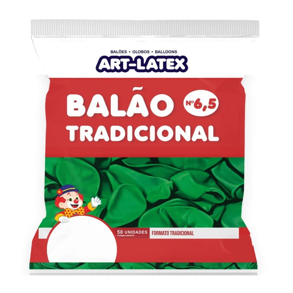 Balão Redondo 50 Unidades 6,5 Verde - Art Latex