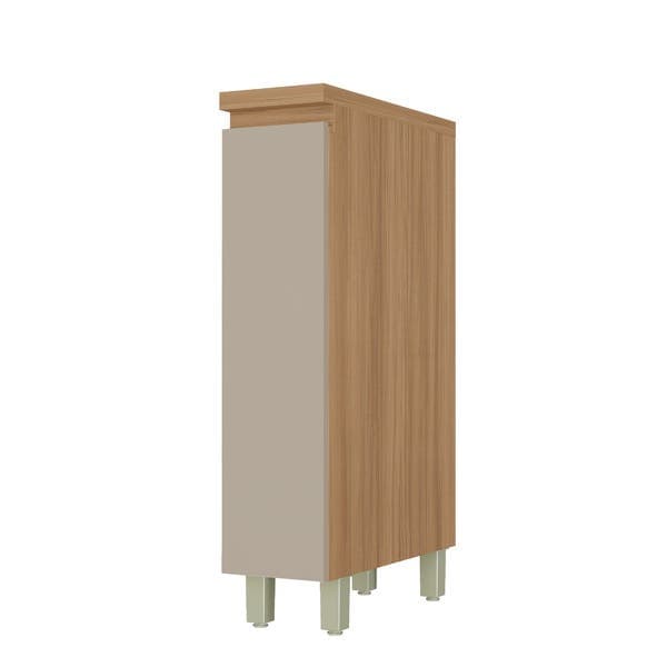 Balcão 1 Gaveta 20x91x52cm Madeira Nature e Greige Rainha Nesher