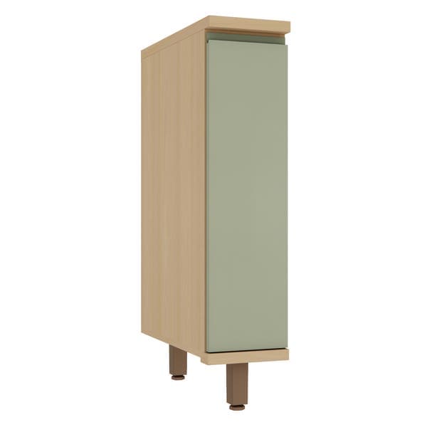 Balcão 1 Porta 20x90x53cm Madeira Domus Carvalho UV e Verde Luciane