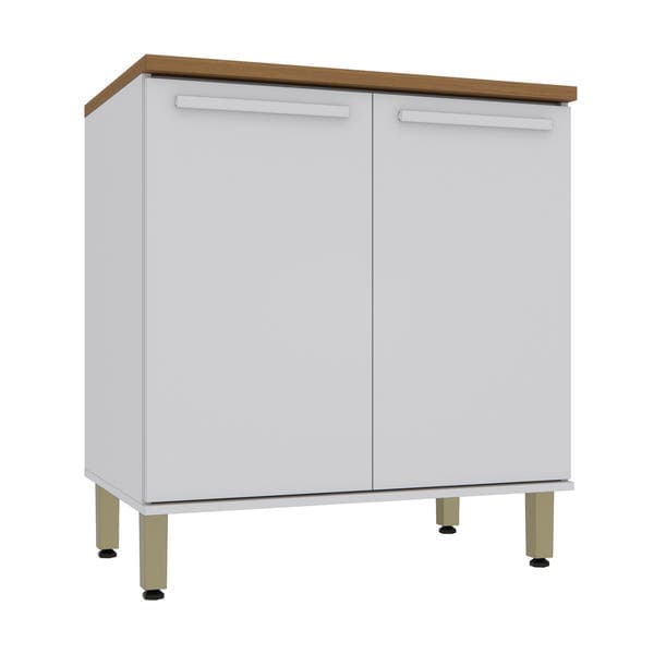 Balcão 2 Portas 80x89x54,5cm Madeira Branco Bari Luciane