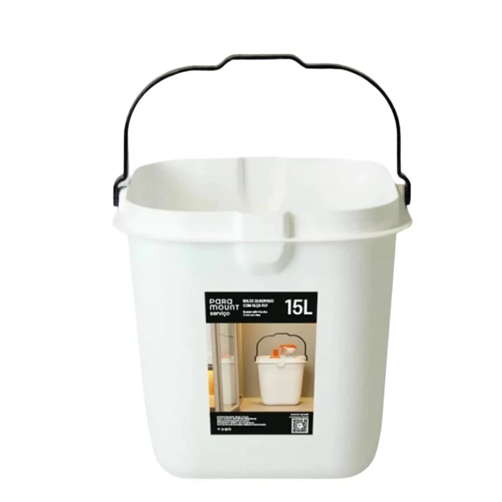 Balde Branco Quadrado 15l