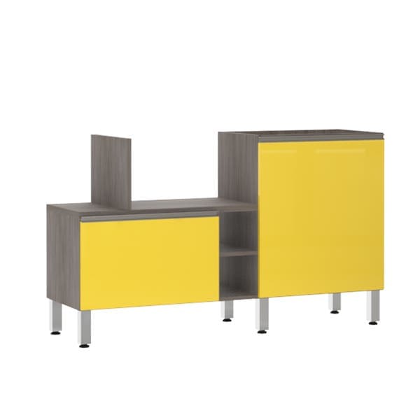 Bancada de Cozinha Península 43,4x82,5x65cm Amarelo Prime Luciane