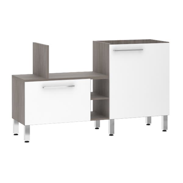 Bancada de Cozinha Península 43,4x82,5x65cm Branco Prime Luciane