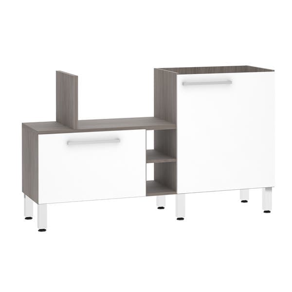 Bancada de Cozinha Península 43,4x82,5x65cm Branco Prime Luciane