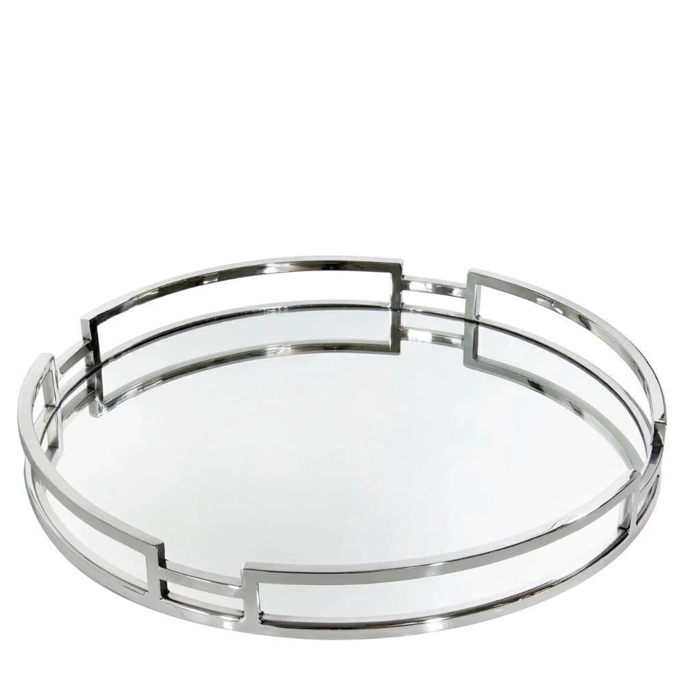 Bandeja de Aço Inox Espelhada Geometric 48x5cm
