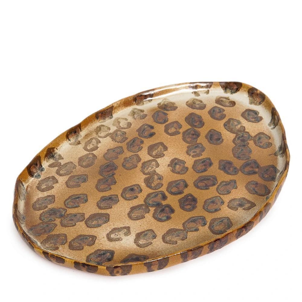 Bandeja de Cerâmica Leopardo 45x33x3cm