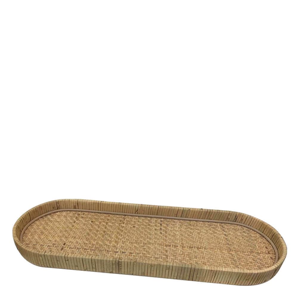 Bandeja de Madeira e Rattan70x25x4cm