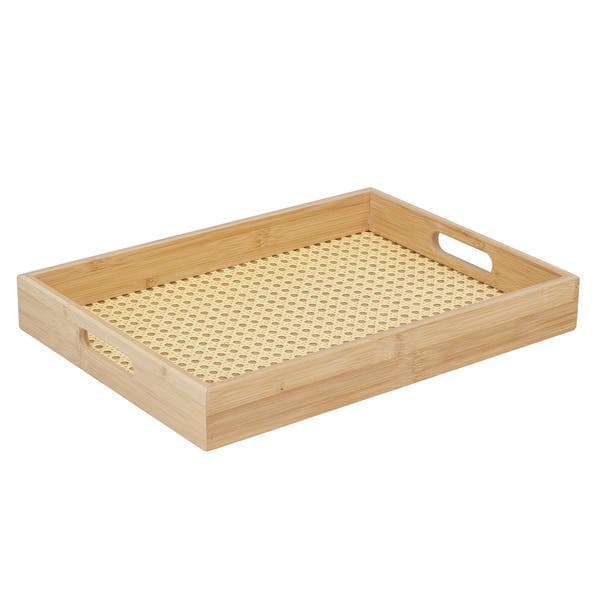 Bandeja de Servir Retangular 39cm Palinha Bambu Oikos