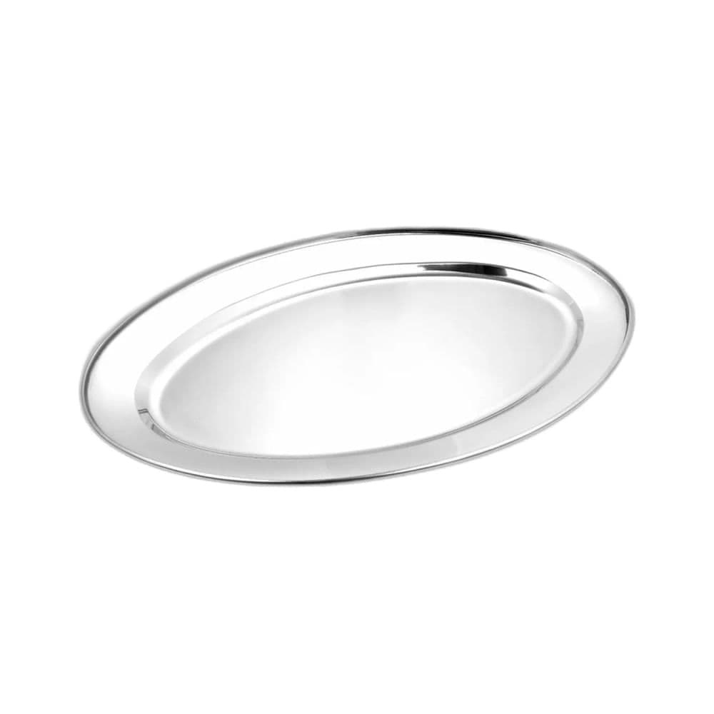 Bandeja Oval Inox Servir 34cm - Dolce Home