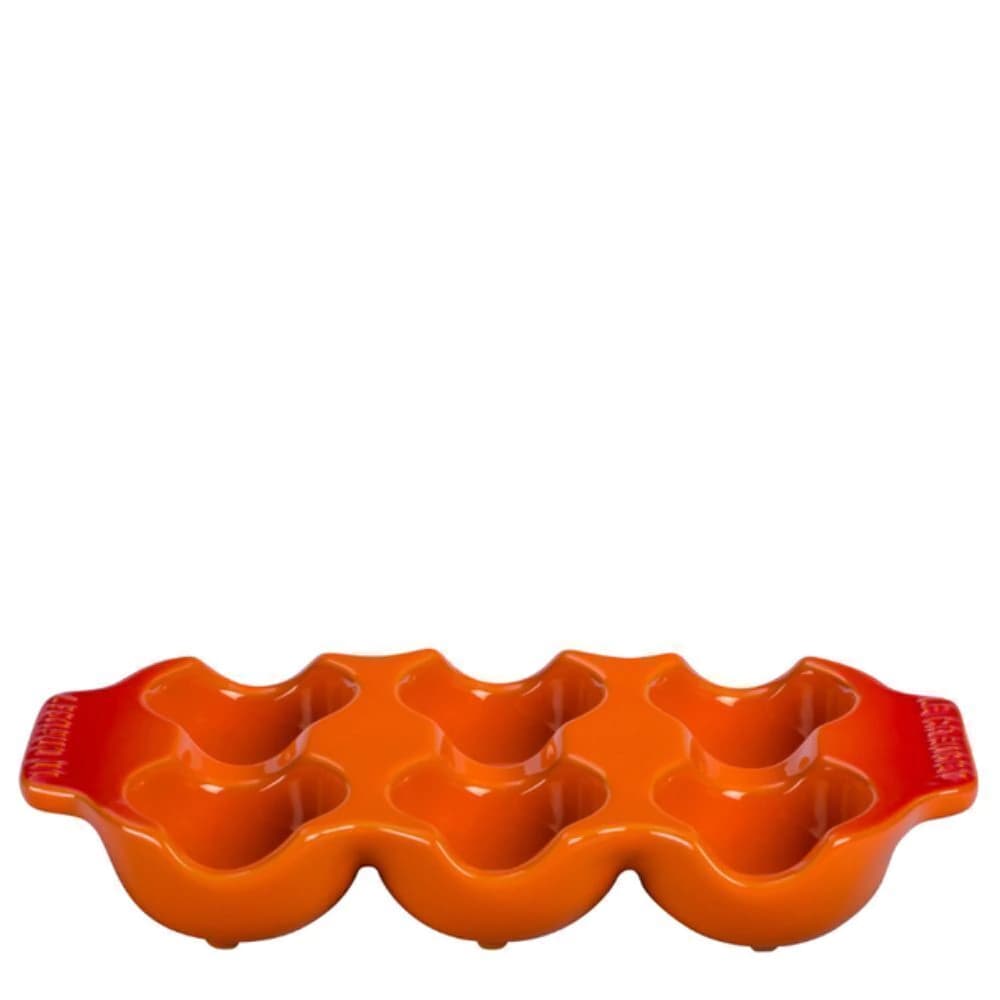 Bandeja para Ovos de Cerâmica Le Creuset Laranja 19x10x3,5cm
