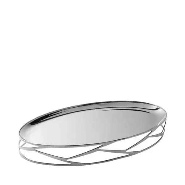 Bandeja Trama Aço Inox Riva — Única